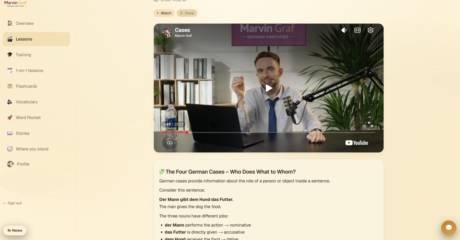 Video lesson with written notes