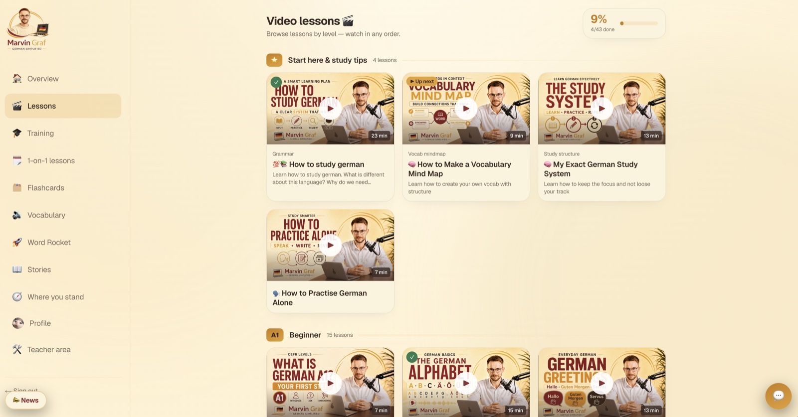 Video lesson library
